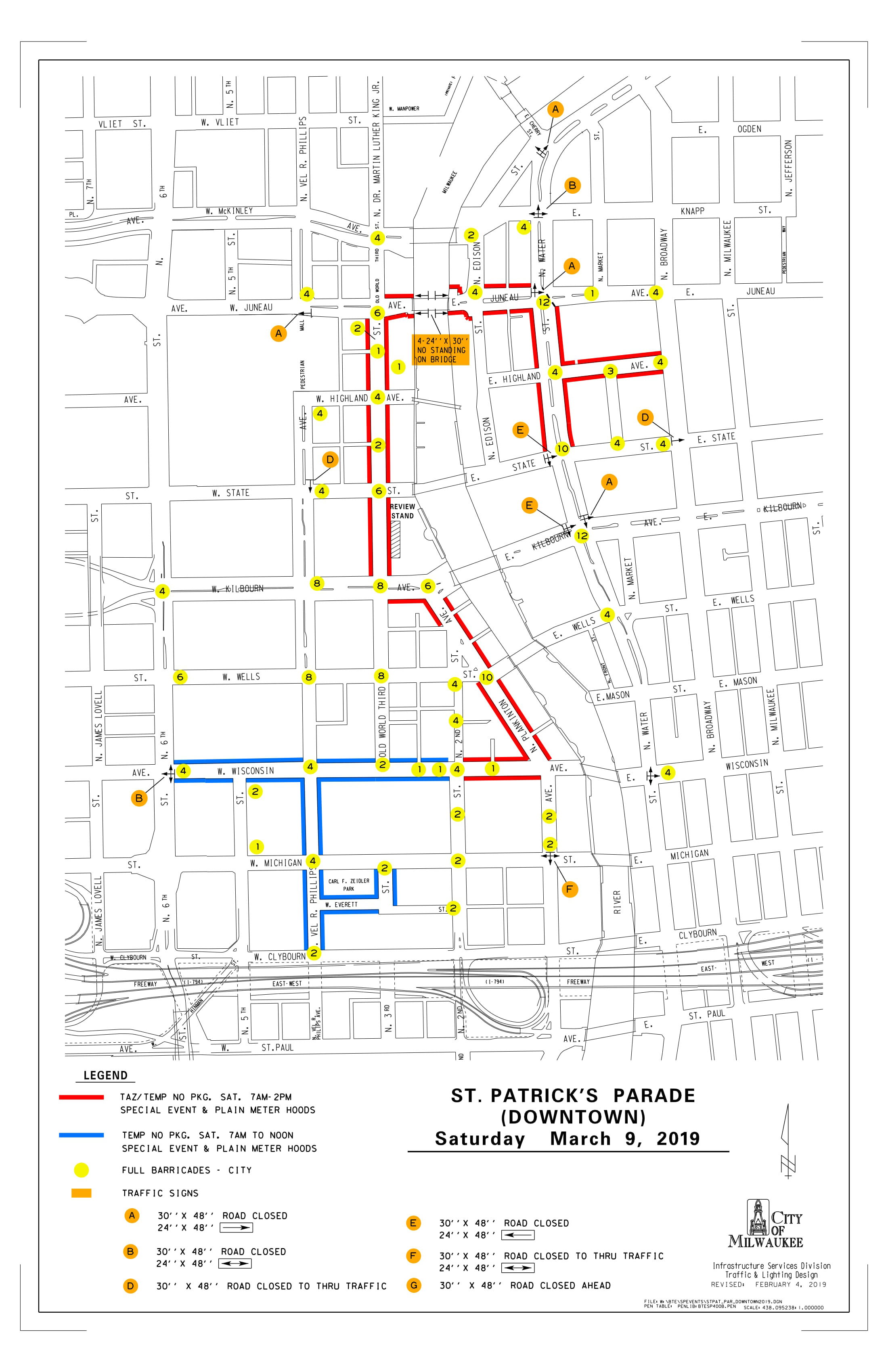 nyc street closures st patricks day parade